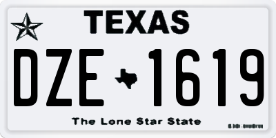 TX license plate DZE1619