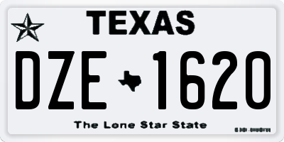 TX license plate DZE1620