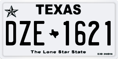 TX license plate DZE1621