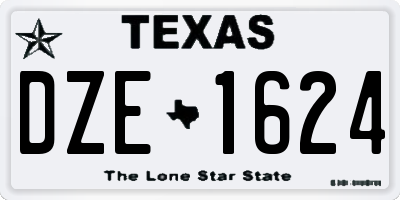 TX license plate DZE1624