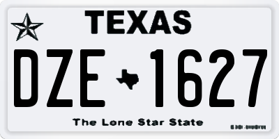 TX license plate DZE1627