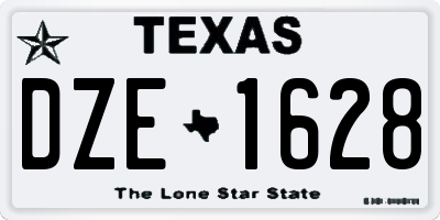 TX license plate DZE1628