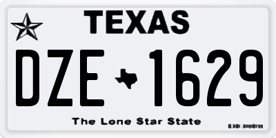 TX license plate DZE1629