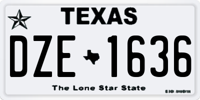 TX license plate DZE1636