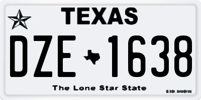 TX license plate DZE1638