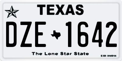 TX license plate DZE1642