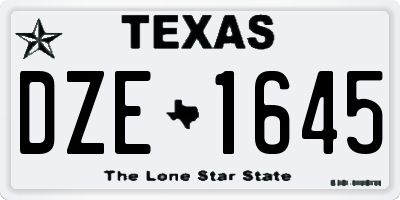TX license plate DZE1645