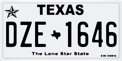 TX license plate DZE1646