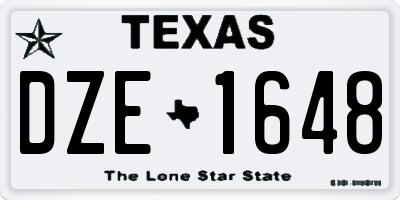 TX license plate DZE1648