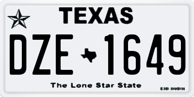 TX license plate DZE1649