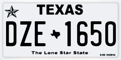 TX license plate DZE1650