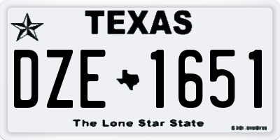 TX license plate DZE1651