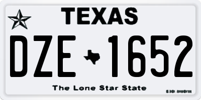 TX license plate DZE1652