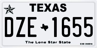 TX license plate DZE1655