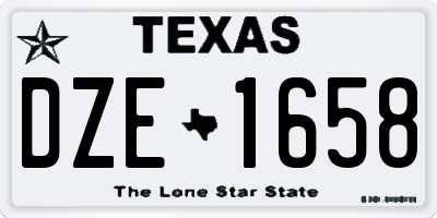 TX license plate DZE1658