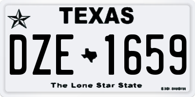 TX license plate DZE1659