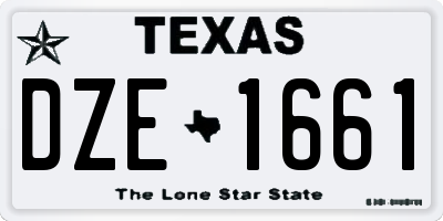 TX license plate DZE1661