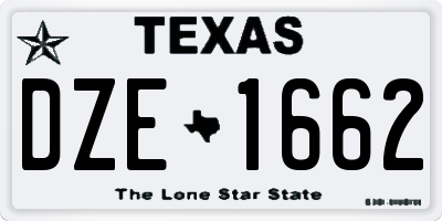 TX license plate DZE1662