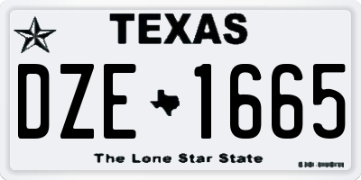 TX license plate DZE1665