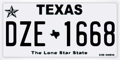 TX license plate DZE1668