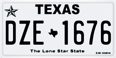 TX license plate DZE1676