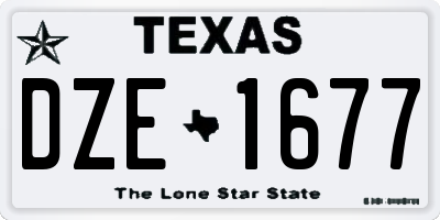 TX license plate DZE1677
