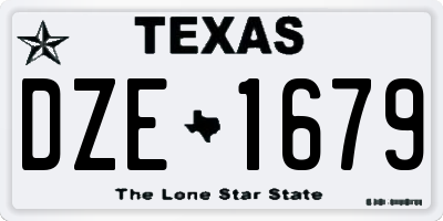 TX license plate DZE1679
