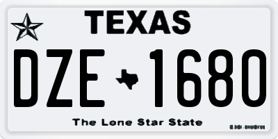 TX license plate DZE1680