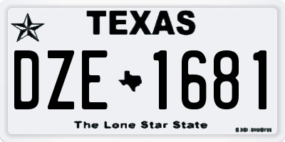 TX license plate DZE1681