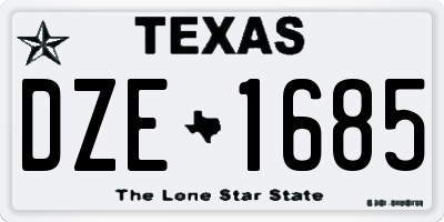 TX license plate DZE1685