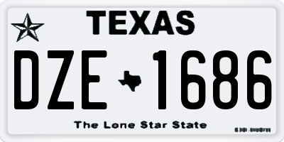TX license plate DZE1686