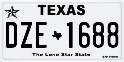 TX license plate DZE1688