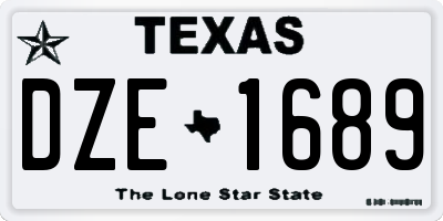 TX license plate DZE1689