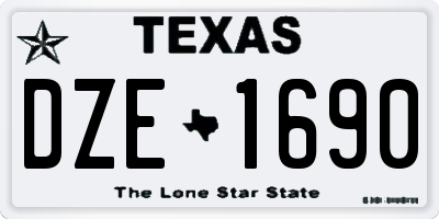 TX license plate DZE1690