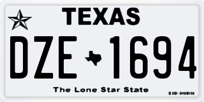 TX license plate DZE1694
