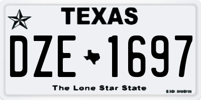 TX license plate DZE1697