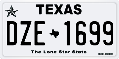 TX license plate DZE1699