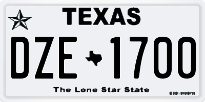 TX license plate DZE1700