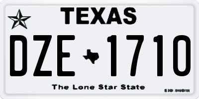 TX license plate DZE1710