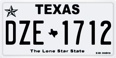 TX license plate DZE1712