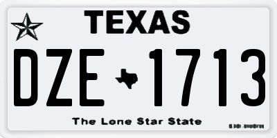 TX license plate DZE1713