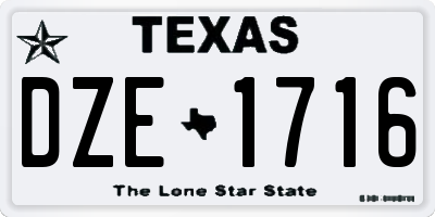 TX license plate DZE1716