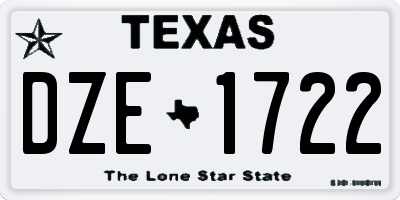 TX license plate DZE1722