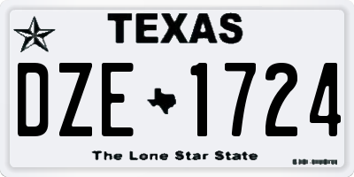 TX license plate DZE1724