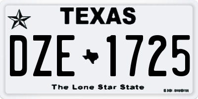 TX license plate DZE1725