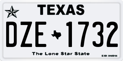 TX license plate DZE1732