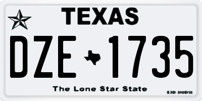 TX license plate DZE1735