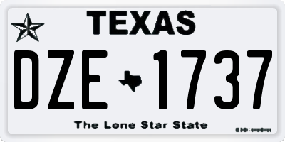 TX license plate DZE1737
