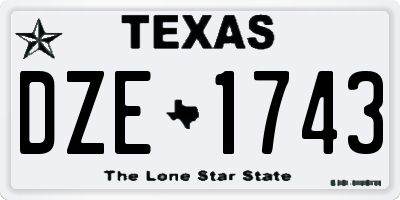 TX license plate DZE1743