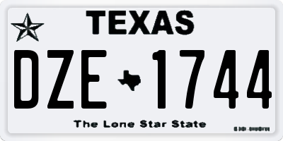 TX license plate DZE1744
